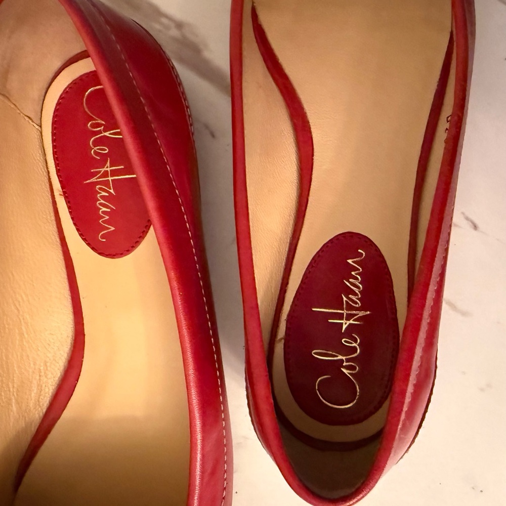 Cole Haan Red Fringe Leather Loafers, Size 6-1/2, NIB - Picture 5 of 12